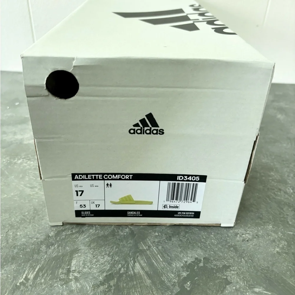 Adidas Adilette Comfort Mono Slide Sandal men’s size 17 new pastel green